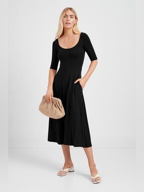 Marcella NYC Innogen Dress Sustainable European Jersey Midi Dress Size XXS